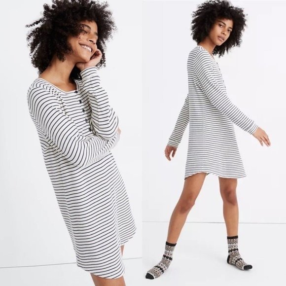 Madewell Dresses & Skirts - Madewell Striped Thermal Long Sleeve Dress